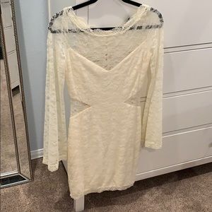 NWT Free People Cream Lace Bell Sleeve Dress S